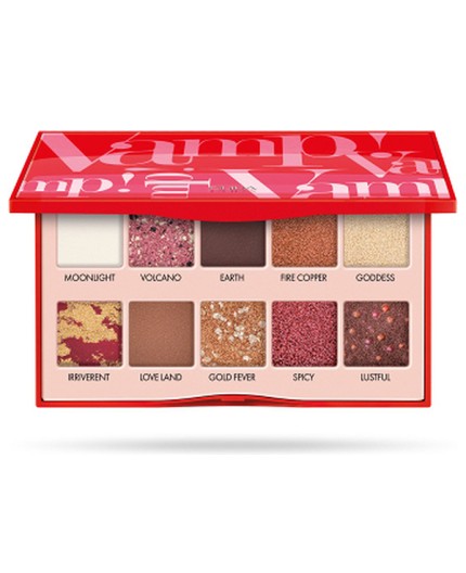 PUPA Milano Vamp! - Scented Palette oogschaduw 10 kleuren - 001 Irriverent Red PUPA Milano Vamp! - Scented Palette oogschaduw 10 kleuren - 001 Irriverent Red